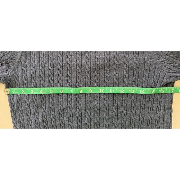 Natural Reflections Women’s Blue Cable Knit Sweater V-Neck 3/4 Sleeve Classic Sm - Picture 7 of 8